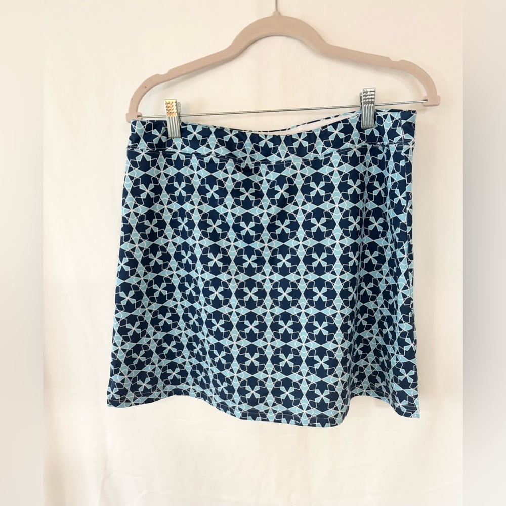 Ekouaer Blue Patterned athletic skort large